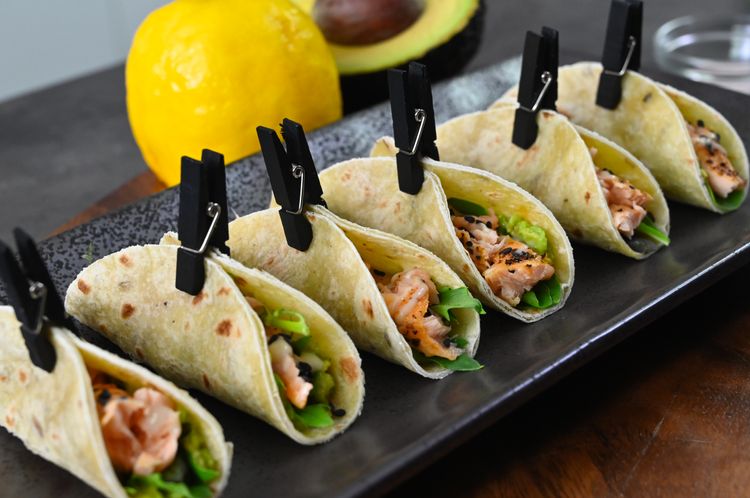 Salmon and Avocado Mini Tortillas